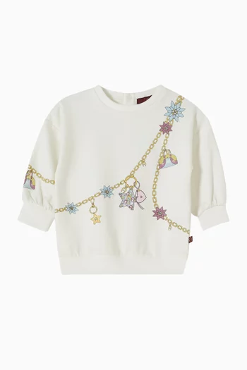 Charm Chain Sweatshirt in Cotton-jersey