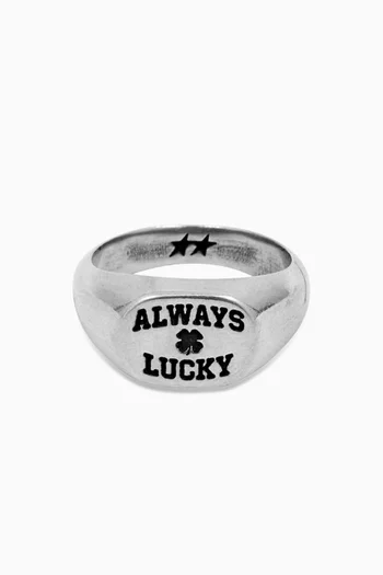 Always Lucky Ring in Silver-plated Brass