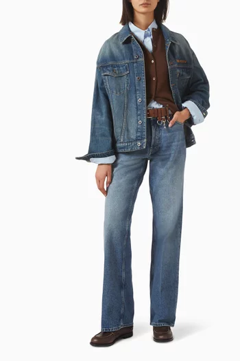 Blouson Jacket in Washed-denim