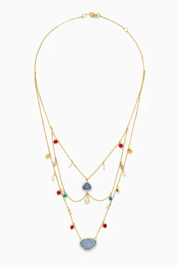 Australian Opal & Gemstone Necklace in 18kt Gold