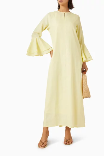 Ruffle Kaftan in Linen
