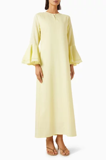 Ruffle Kaftan in Linen