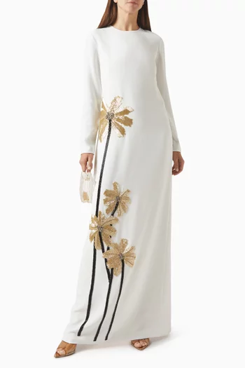 Nevina Column Gown in Crepe