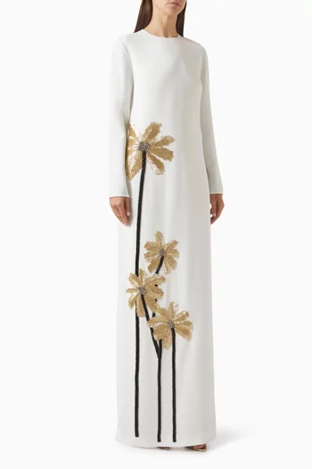 Nevina Column Gown in Crepe