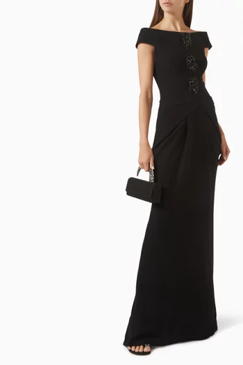Off-shoulder Embellished Gown
