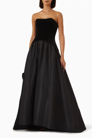 طقم بلوزة وتنورة مخمل وتفتا