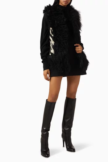 Zella Zebra-print Fur Gilet