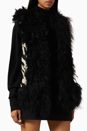 Zella Zebra-print Fur Gilet