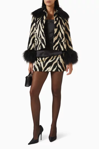 Ines Zebra Jacquard Mini Skirt