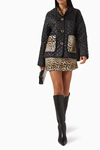 Ines Leopard Jacquard Mini Skirt