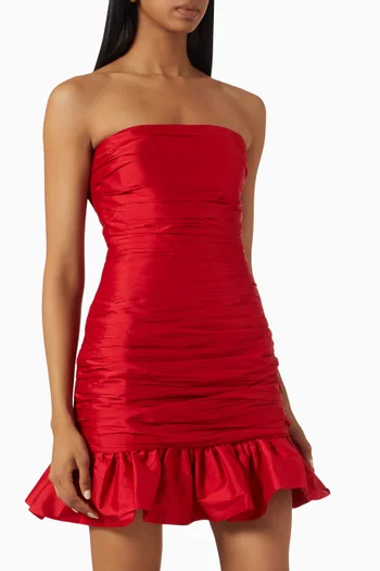 Orla Strapless Mini Dress in Taffeta