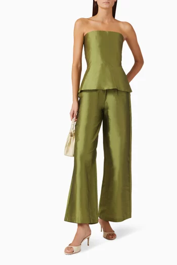 Lune Wide-leg Pants in Taffeta