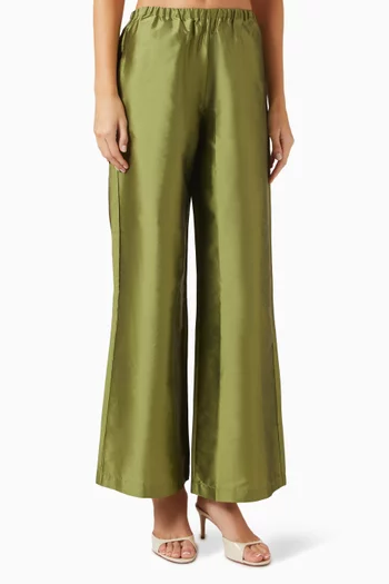 Lune Wide-leg Pants in Taffeta