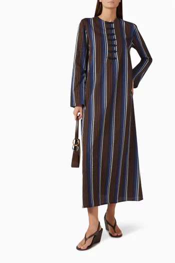 Lueur Striped Maxi Dress in Cotton