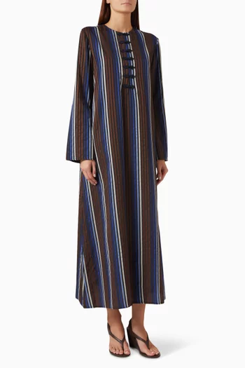 Lueur Striped Maxi Dress in Cotton