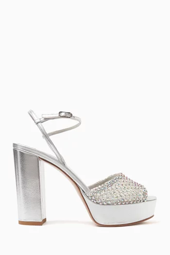Gilda 120 Platform Sandals in Metallic Leather