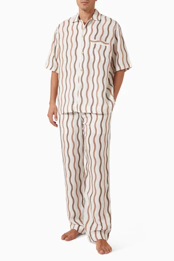 x La Marzocco Delfino Pyjama Pants in Linen-blend