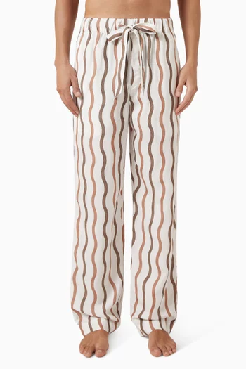 x La Marzocco Delfino Pyjama Pants in Linen-blend