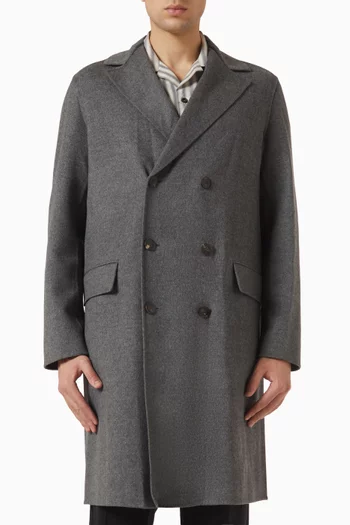 Double-breasted Coat in Virgin Wool