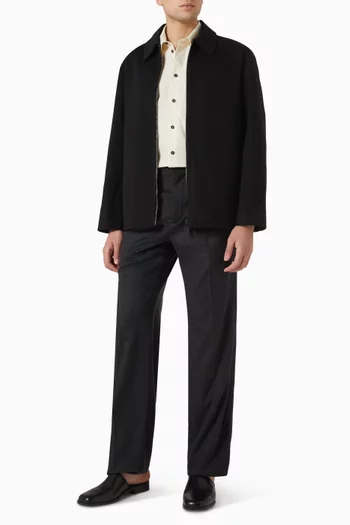 Heavy Double Zip-up Jacket in Wool