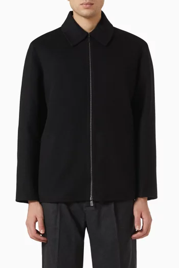 Heavy Double Zip-up Jacket in Wool