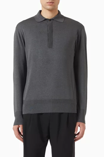Polo T-shirt in Silk-knit