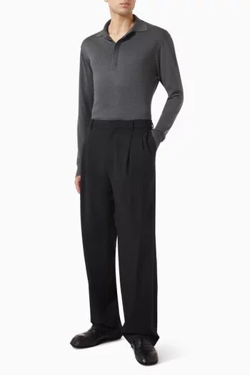 Pleated Pants in Wool-blend