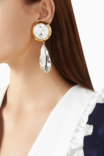 Round Crystal Pendant Drop Earrings