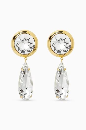 Round Crystal Pendant Drop Earrings