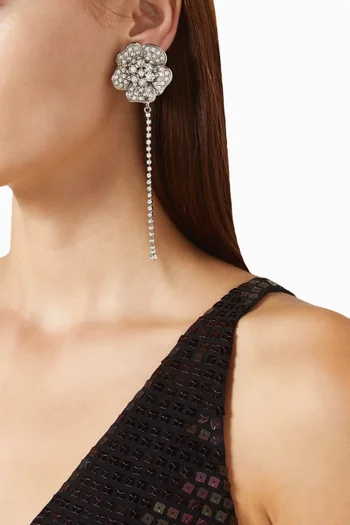 Flower Crystal Drop Earrings