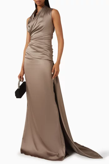 Poise Draped Dress in Satin