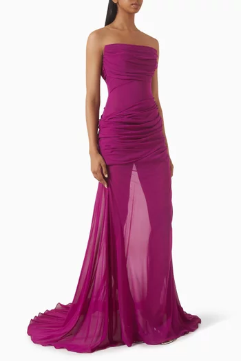 Suspension Draped Dress in Silk Blend