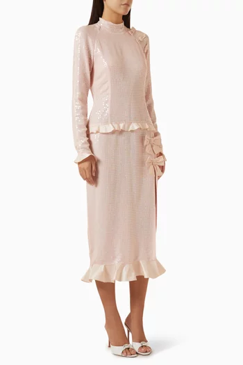 Sequin-embellished Dress in Silk-georgette