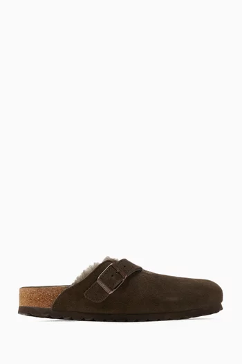 Boston Shearling Clogs in Suede
