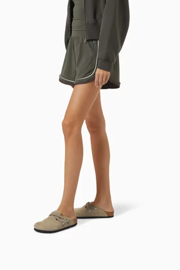 Blair D-buckle Clogs in Suede
