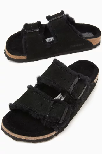 Arizona Shearling Sandals in Suede