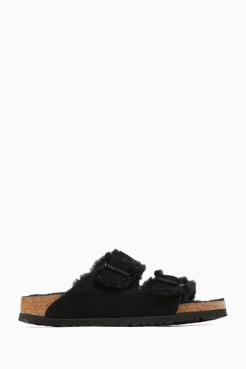 Arizona Shearling Sandals in Suede