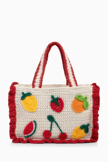 Volant Top-handle Bag in Crochet