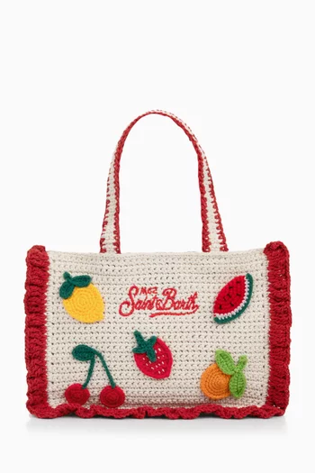Volant Top-handle Bag in Crochet