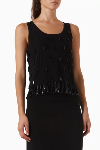 Hysa Embellished Tank Top in Knit