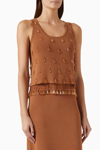 Hysa Embellished Tank Top in Knit