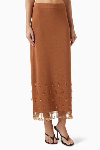 Estilla Embellished Maxi Skirt in Knit