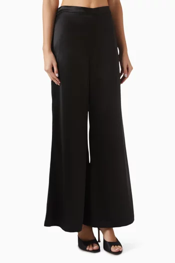 Lucee Flared Pants in Satin