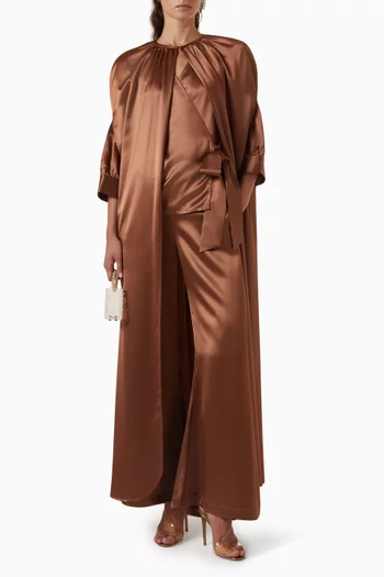 Lucee Flared Pants in Satin