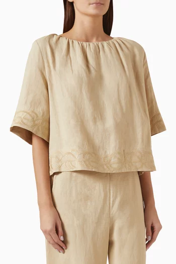Marian Boxy Top in Linen