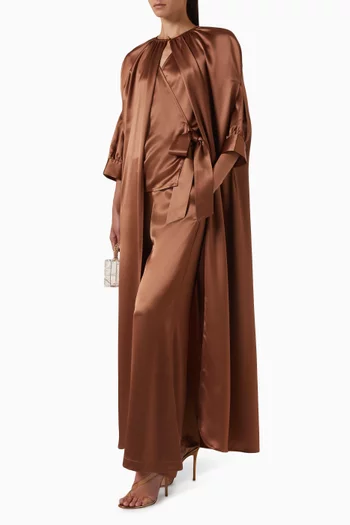 Pacey Wrap Top in Satin
