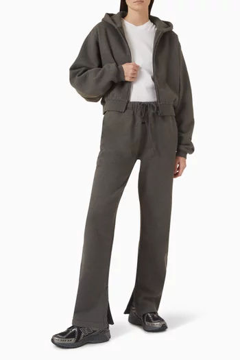 Modern Cropped Zip Hoodie in Fleece