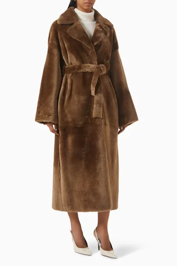 Rien Reversible Coat in Shearling