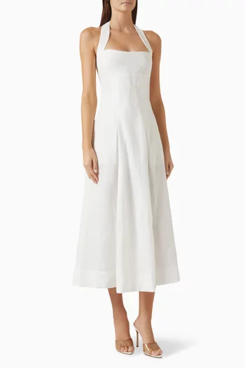 Elisabeth Halterneck Dress in Linen