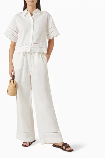 Erica Wide-leg Pants in Linen